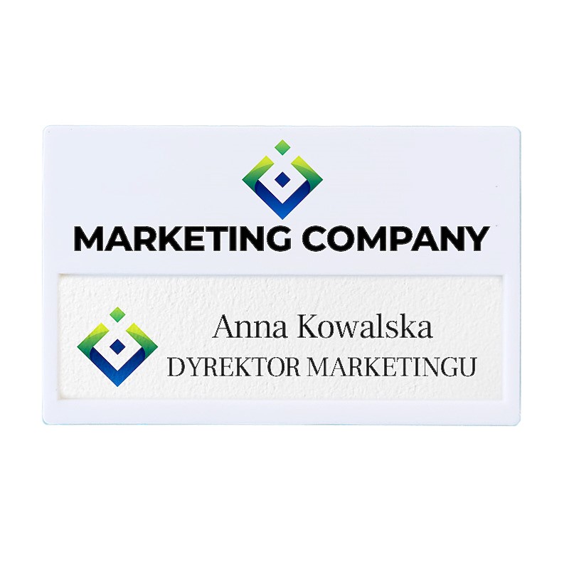 Name Badge with Window and Magnetic Closure